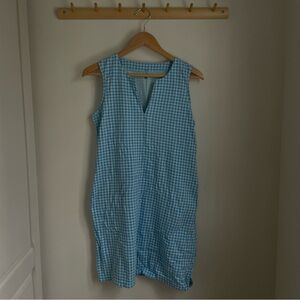 Lands' End Light Blue Gingham Mini Dress